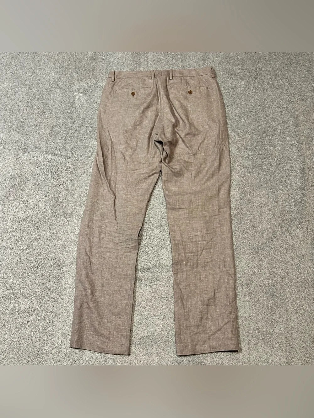 Bonobos Slim Fit Pants Men's 32x32 Brown Linen Blend Straight Leg